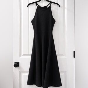 Classic Black Halter Midi Dress